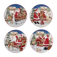 Certified International Santa's Workshop 4-pc. Dessert Plate