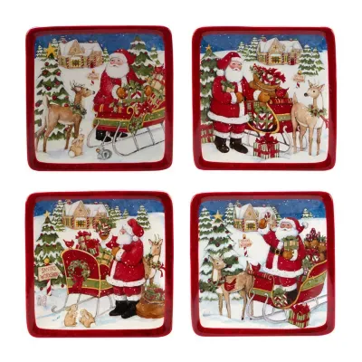 Certified Interntional Santa's Workshop 4-pc. Canape Plate