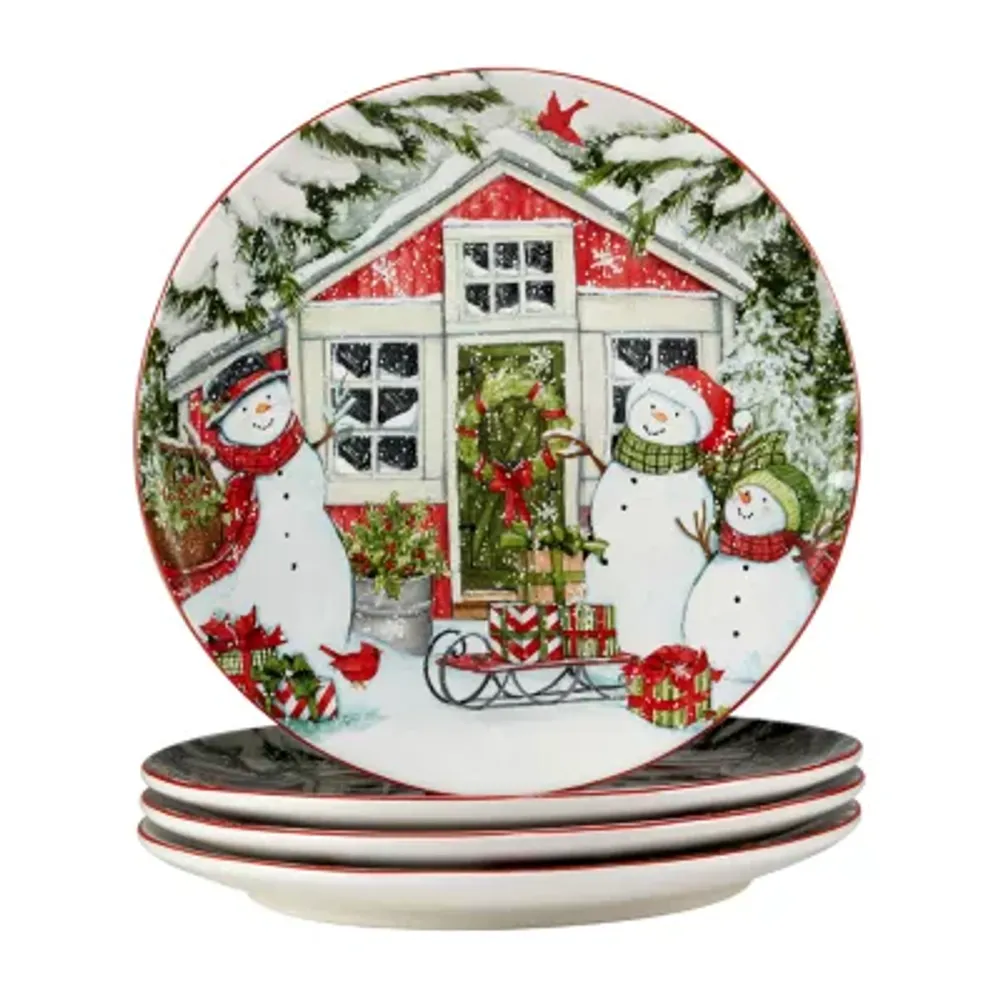 Certified International Snowman's Farmhouse 4-pc. Dinner Plates