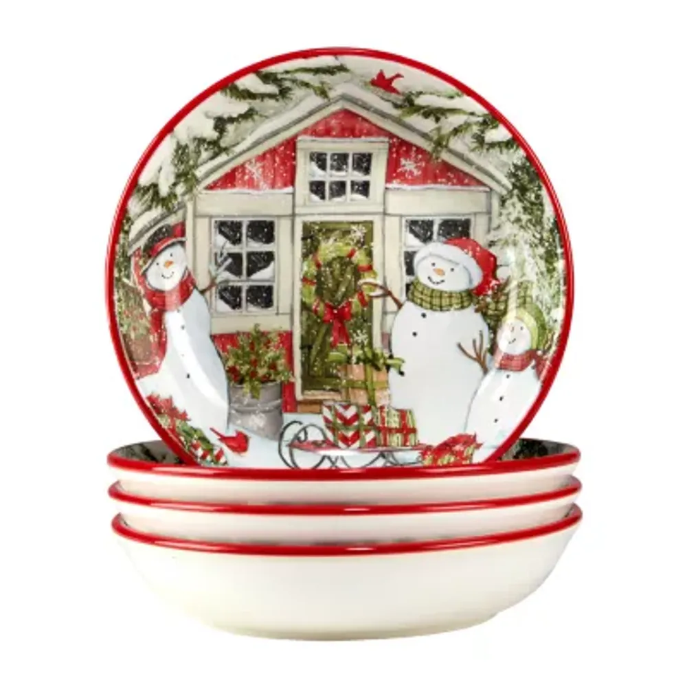 Certified International Snowman's Farmhouse 4-pc. Soup Bowl