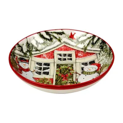 Certified International Snowman's Farmhouse Serving Bowl