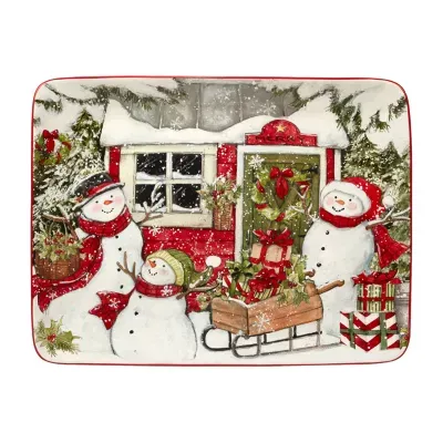 Certified International Snowman's Farmhouse Serving Platter