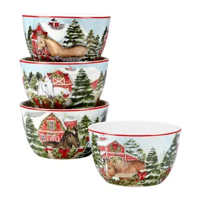 Certified International Homestead Christmas 4-pc. Ice Cream Bowls