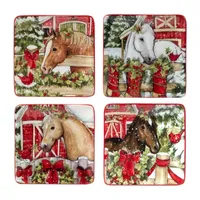 Certified International Homestead Christmas 4-pc. Canape Plate