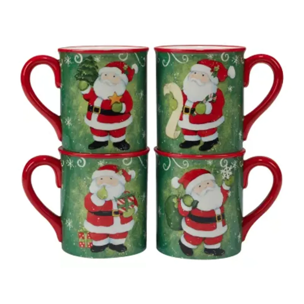 Homespun Holiday Red Santa Mug