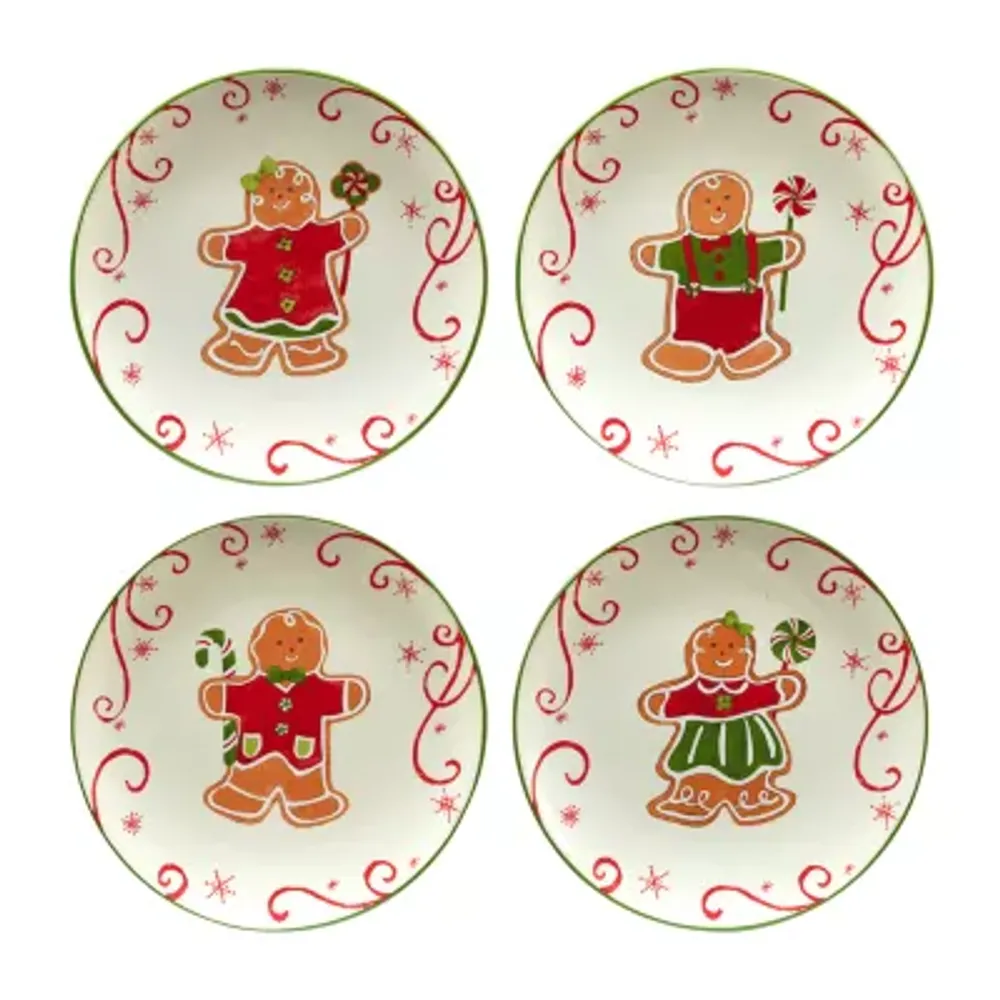 Certified International Holiday Magic Gingerbread 4-pc. Dessert Plate