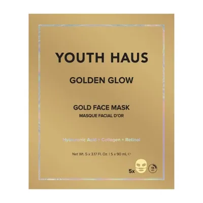 Youth Haus Golden Glow Face Mask- 5 Pack