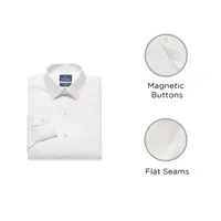 Stafford Magna Ready® Mens Regular Fit Easy-on + Easy-off Sensory Friendly Adaptive Stretch Fabric Wrinkle Free Long Sleeve Dress Shirt