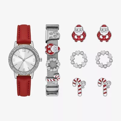 Womens Crystal Accent Red 8-pc. Watch Boxed Set Fmdjps208