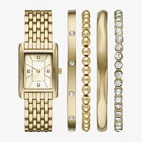 Womens Crystal Accent Gold Tone 5-pc. Watch Boxed Set Fmdjset715