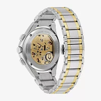 Bulova Mens Chronograph Diamond Accent Two Tone Stainless Steel Bracelet Watch 98a301