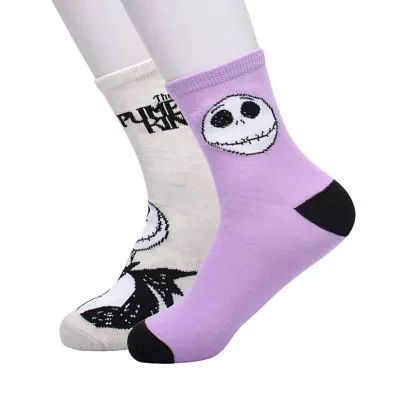 2-pc. Nightmare Before Christmas Crew Socks Womens