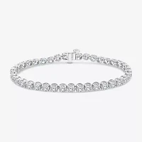 (H / Si2) 10 Ct.T.W. Lab Grown White Diamond 10K or Yellow Gold 7.25 Inch Tennis Bracelet