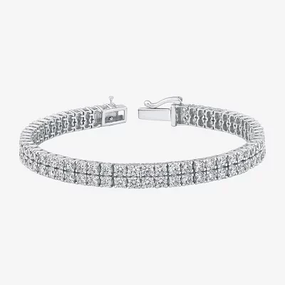 (H / Si2) 10 Ct.T.W. Lab Grown White Diamond 10K Gold 7.25 Inch Tennis Bracelet