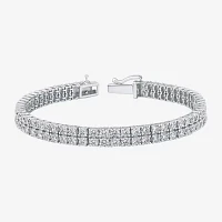 (H / SI2) Lab Grown White Diamond 10K or Yellow Gold 7.25 8 Inch Tennis Bracelet