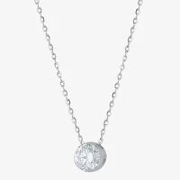 Floating Diamonds (F / Vs2) Womens 1/2 CT. T.W. Lab Grown White Diamond 14K White Gold Round Pendant Necklace
