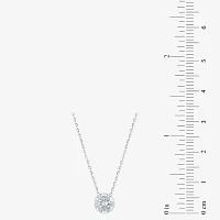 Floating Diamonds (F / Vs2) Womens 1 CT. T.W. Lab Grown White Diamond 14K White Gold Round Pendant Necklace