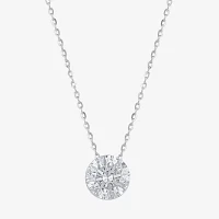 Floating Diamonds (F / Vs2) Womens 1 1/2 CT. T.W. Lab Grown White Diamond 14K White Gold Round Pendant Necklace