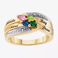 Personalized Family Simulated Birthstones Name Ring