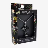 Mens Stainless Steel Cross Pendant Necklace