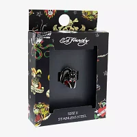 "Dragon" Mens Red Cubic Zirconia Stainless Steel Fashion Ring