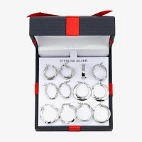 Sterling Silver 6 Pair Earring Set