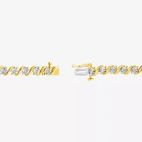 (I / I1) 1/2 CT. T.W. Lab Grown White Diamond 14K Gold Over Silver Sterling Silver 8 Inch Tennis Bracelet