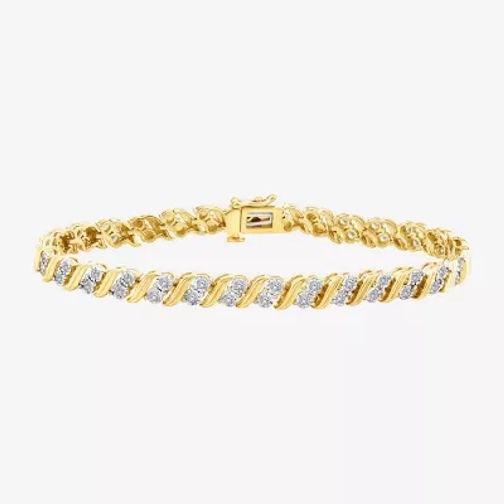 1 1/10 CT. T.W. Lab Grown White Diamond 14K Gold Over Silver Sterling Silver 8 Inch Tennis Bracelet