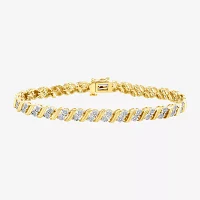 1 1/10 CT. T.W.  Lab Grown White Diamond 14K Gold Over Silver Sterling Silver 8 Inch Tennis Bracelet