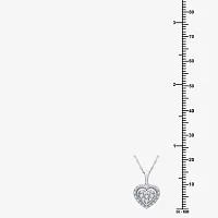 Womens 1/ CT. T.W. Lab Grown White Diamond Sterling Silver Heart Pendant Necklace