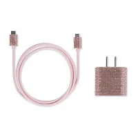 Pink Sky Sequin Bling USB-C Cell Phone Charger