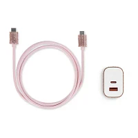 Pink Sky Sequin Bling USB-C Cell Phone Charger