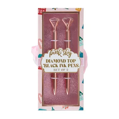 Pink Sky 2pk Diamond-Top Pens