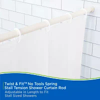 Kenney Twist & Fit No Tools 24-38 Adjustable Spring Tension Stall Shower Curtain Rod