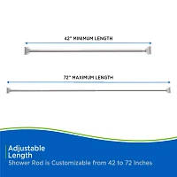 Kenney Twist & Fit No Tools 42-72 IN Adjustable Tension Shower Curtain Rod