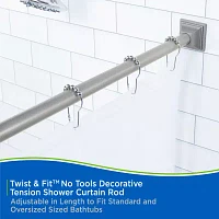 Kenney Twist & Fit No Tools 42-72 IN Adjustable Tension Shower Curtain Rod
