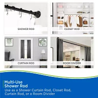 Kenney Twist & Fit No Tools Gloria 42-72 Adjustable Tension Shower Curtain Rod