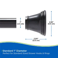 Kenney Twist & Fit No Tools Gloria 42-72 Adjustable Tension Shower Curtain Rod