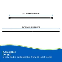 Kenney Twist & Fit No Tools 48-84 Adjustable Tension Closet/Utility Curtain Rod