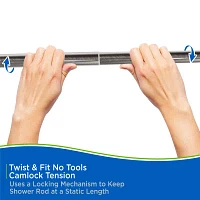 Kenney Twist & Fit No Tools 48-84 IN Adjustable Tension Closet/Utility Curtain Rod