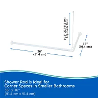 Kenney Twist & Fit No Tools Corner 36x36 IN Fixed Shower Curtain Rod