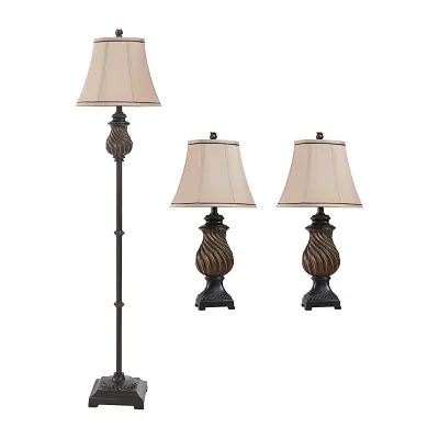 Stylecraft Toffee 3 piece. Lamp Set
