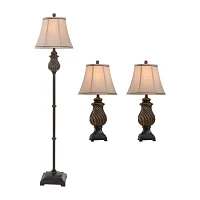 Stylecraft Toffee 3 piece. Lamp Set