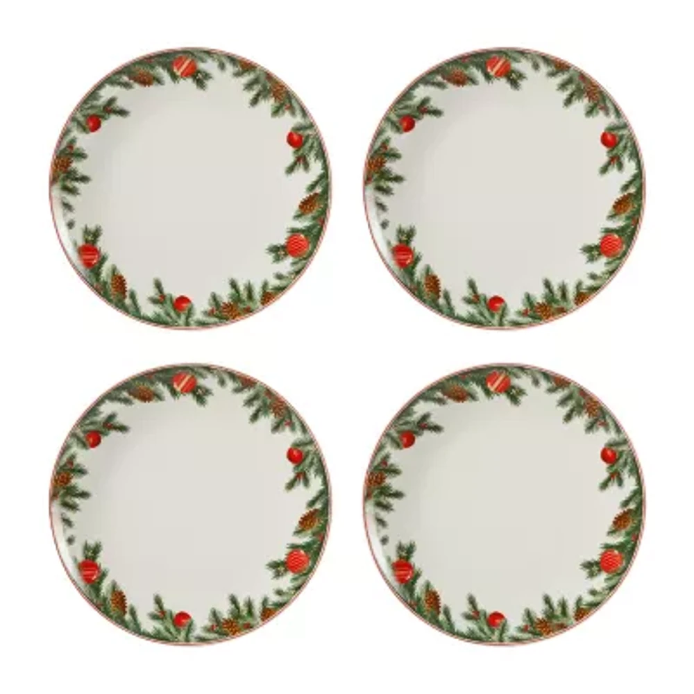 Martha Stewart Festive Bow 4-pc. Ceramic Dinner Plate