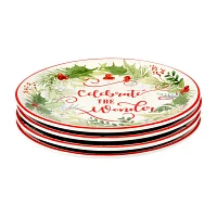 Certified International Winter Greens 4-pc. Earthenware Dessert Plate