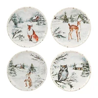 Certified International Winter's Frost 4-pc. Earthenware Dessert Plate