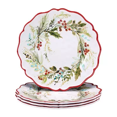 Certified International Christmas Gatherings 4-pc. Earthenware Dinner Plate