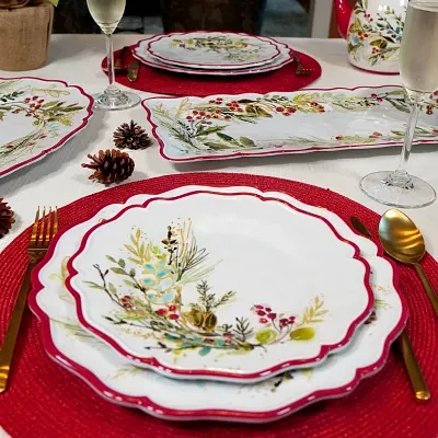 Certified International Christmas Gatherings 4-pc. Earthenware Salad Plate