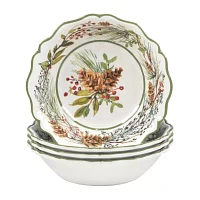 Certified International Winter Forest 4-pc.Melamine Ice Cream Bowl