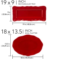 Certified International Perlette Red Melamine Serving Platter 2-pc. Set